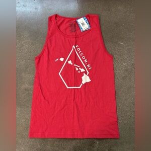 Volcom Red Tank Top with White Graphic